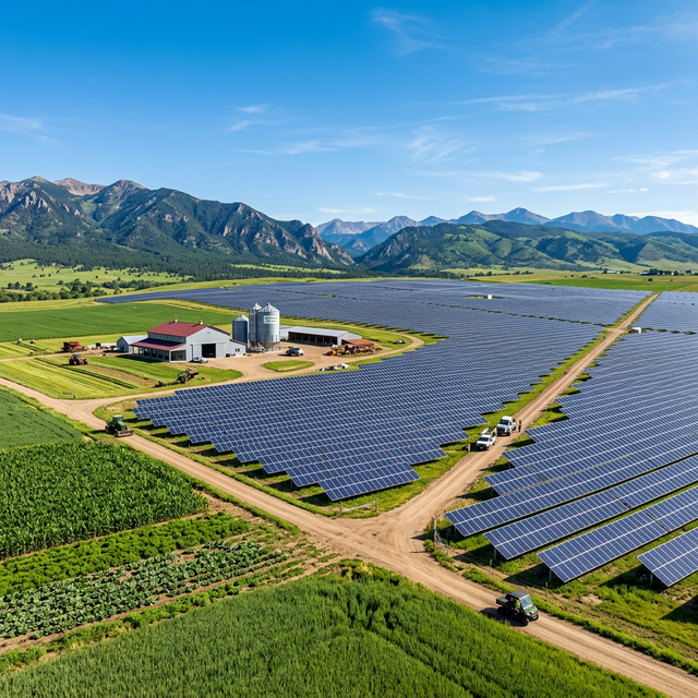 Solar panels on farm