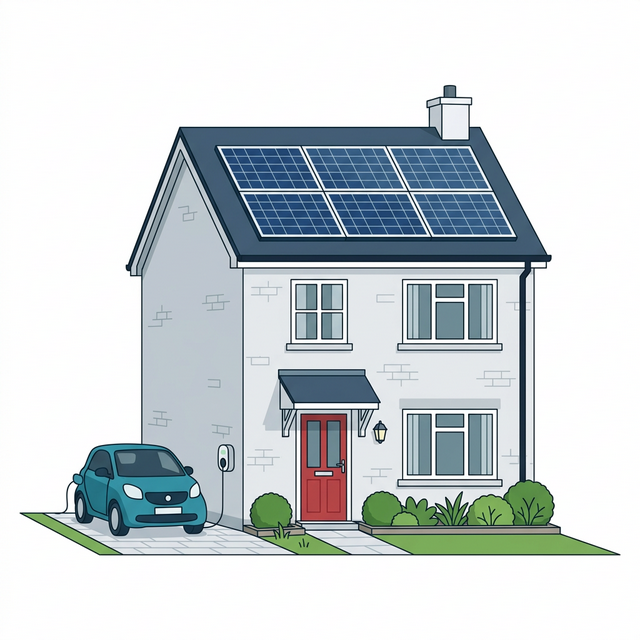 House with solar panels