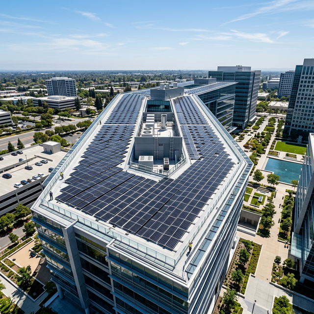 Commercial solar installation